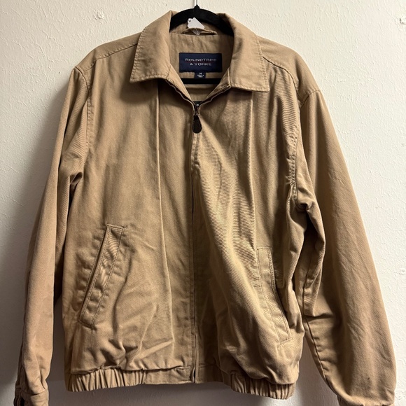 Roundtree & York Brown Men's Khaki Cotton Jacket, Size: M, EUC - Picture 1 of 8